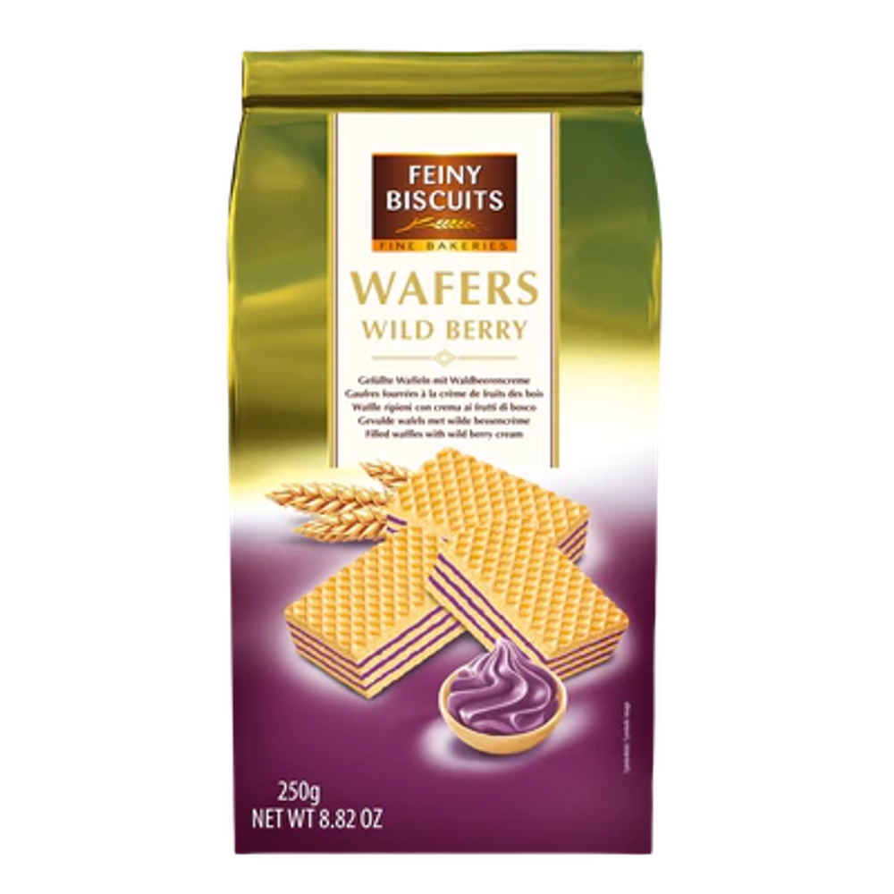 Вафли с начинкой из лесных ягод ТМ Feiny Biscuits, 250 г