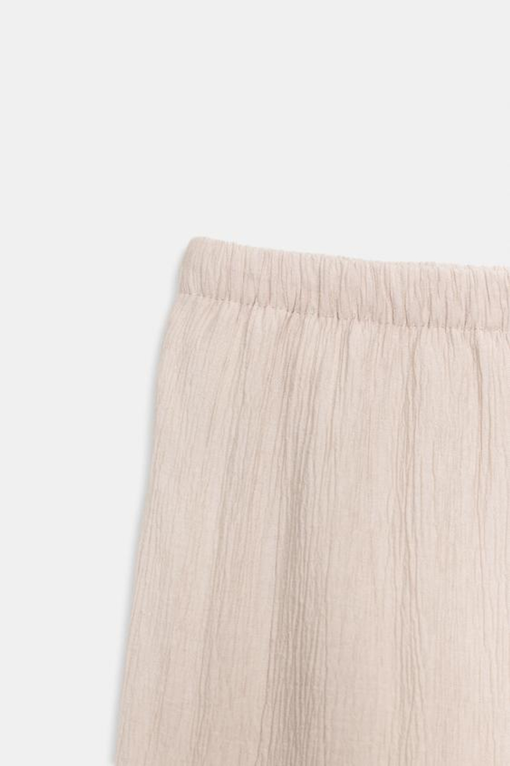 ZARA БРЮКИ ПРЯМОГО КРОЯ ИЗ СТРУЯЩЕЙСЯ ТКАНИ, ЭКРЮ