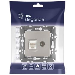 Розетка ЭРА Elegance 14-3110-16 RJ45+TV, титан | Эра Elegance