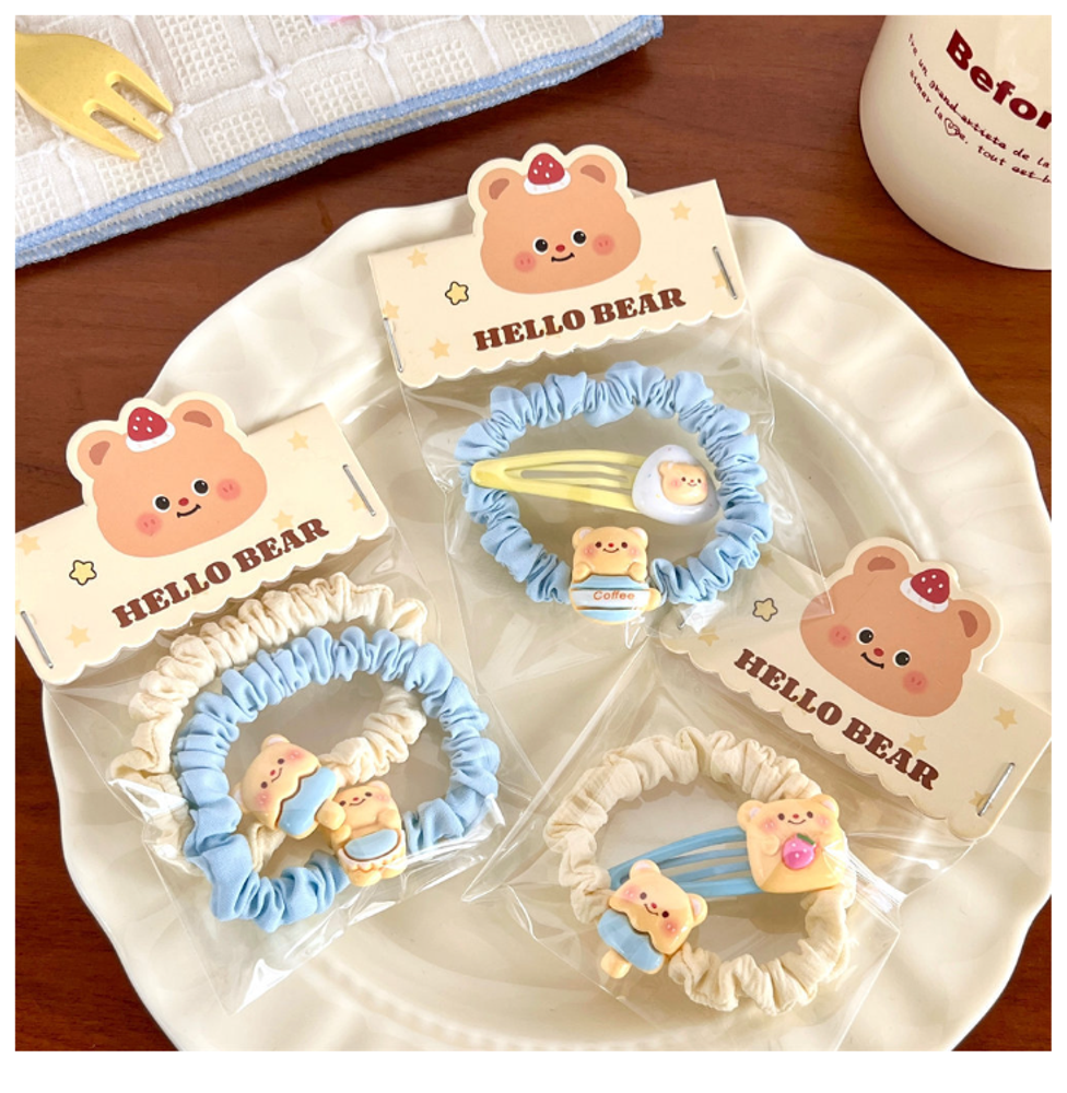 Набор заколка и резинка "Butter Sweet Bear"