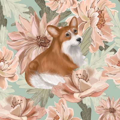 Цветочный корги