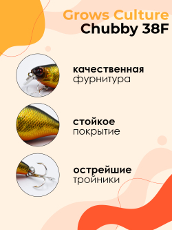 Воблер Крэнк Chubby 38F 38 мм 4 г цвет 02 Gold & Black