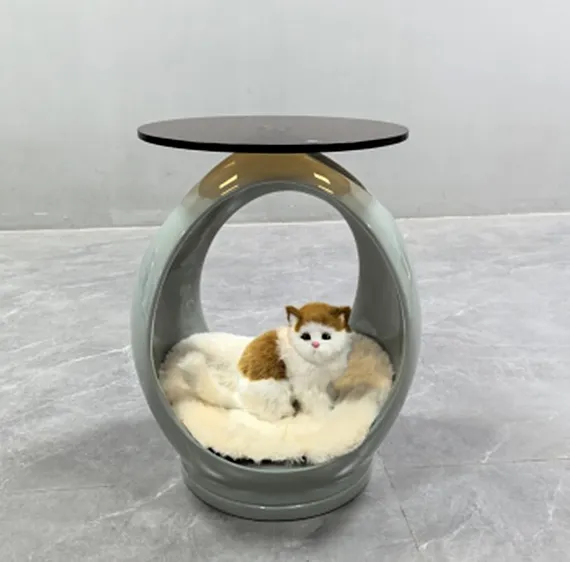 Столик журнальный с домиком Pet Flower серо-зеленый