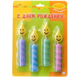 Свечи Огоньки 4шт 8см