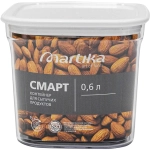 Контейнер для сыпучих продуктов 0,6л «Смарт» белый С413БЕЛ✦