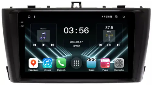Магнитола для Toyota Avensis T270 2008-2015 (рамка черная) - FarCar S280 монитор 9.5" IPS на Android 13, CarPlay