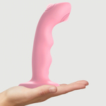 Розовая насадка-стимулятор Strap-On-Me Tapping Dildo Wave (Цвет: коралловый)