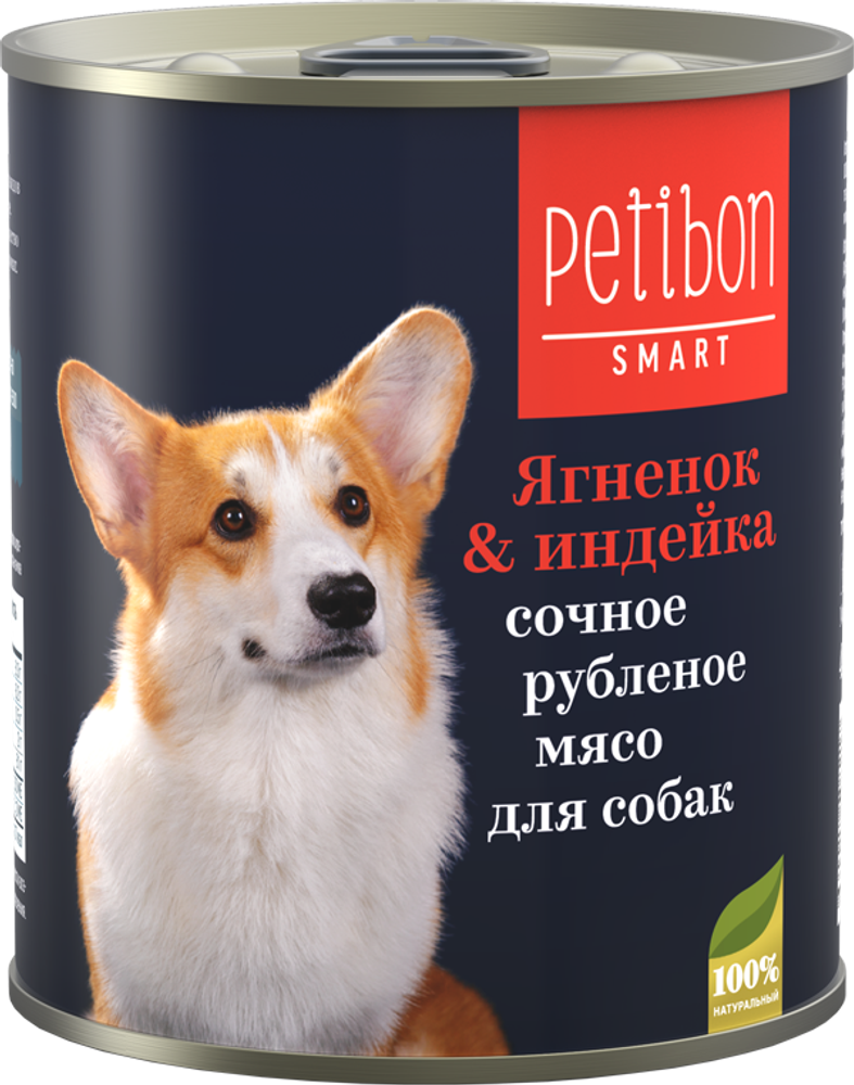 Корм консервированный для собак Petibon Smart Рубленое мясо с ягненком и индейкой 240 г Корм консервированный для собак Petibon Smart Рубленое мясо с ягненком и индейкой 240 г