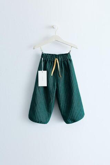 ZARA TIMELESS - БРЮКИ-БАНАНЫ В ПОЛОСКУ, ЗЕЛЕНЫЙ