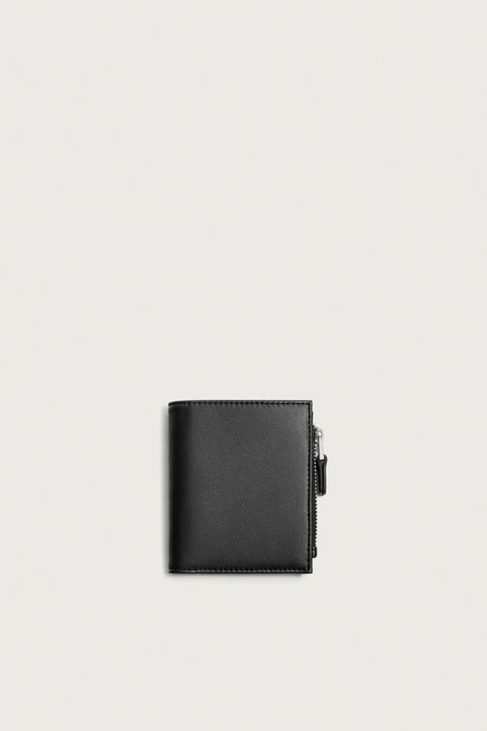 ZARA ОДНОТОННЫЙ КОШЕЛЕК С ОТДЕЛЕНИЕМ ДЛЯ МОНЕТ, ЧЕРНЫЙ