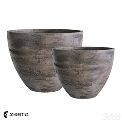 Кашпо UPON CONCRETE GREY DARK D55 H45