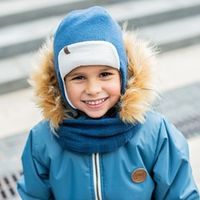 Шапка-ушанка утепленная на флисовой подкладке "Деним"