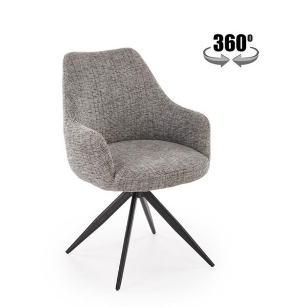 Стул HALMAR K564 серый/черный, поворотный