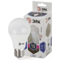 Лампа светодиодная ЭРА STD LED A60-15W-860-E27 15Вт груша холодный дневной свет Е27 | Лампы cветодиодные Груша (A)