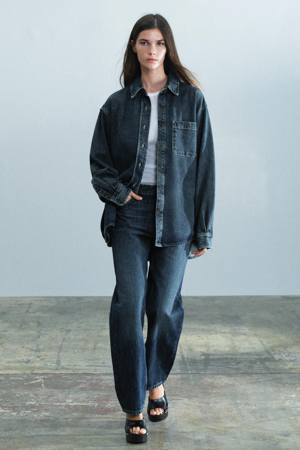 ДЖИНСОВАЯ РУБАШКА ZW COLLECTION — ZARA