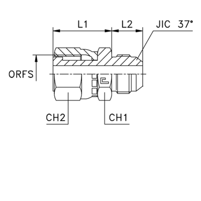 Адаптер AS D35-38 ORFS 2 - JIC 1.7/8