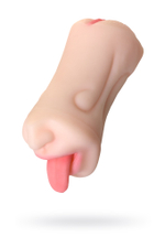 Мастурбатор реалистичный Juicy Pussy by TOYFA Fruity Tongue, рот и вагина, TPE, телесный,19 см