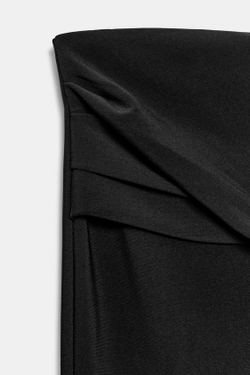 ZARA БРЮКИ FLARED С ПОЯСОМ, ЧЕРНЫЙ