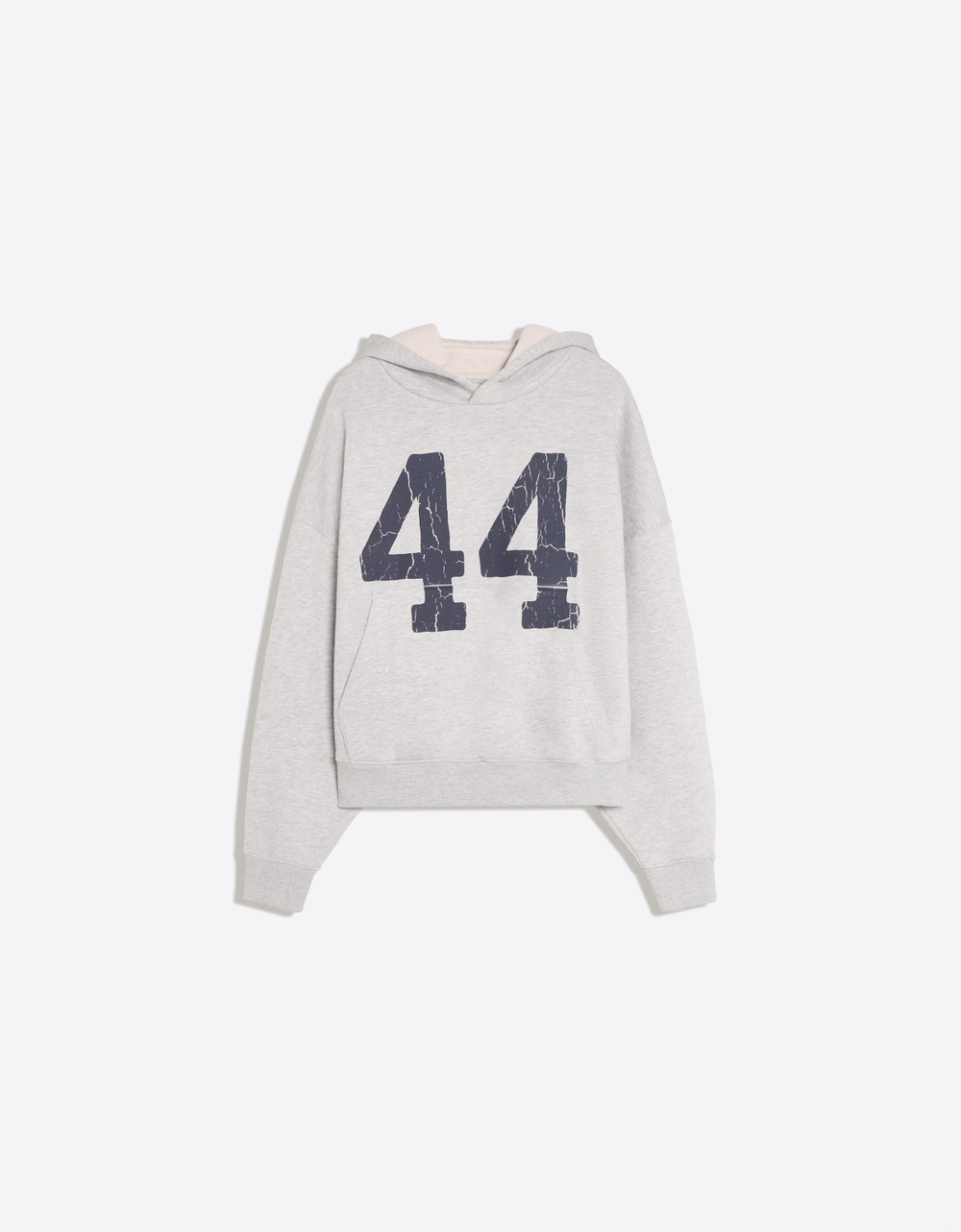 Мужское худи с принтом и эффектом стирки, арт. 3553/732 - BERSHKA