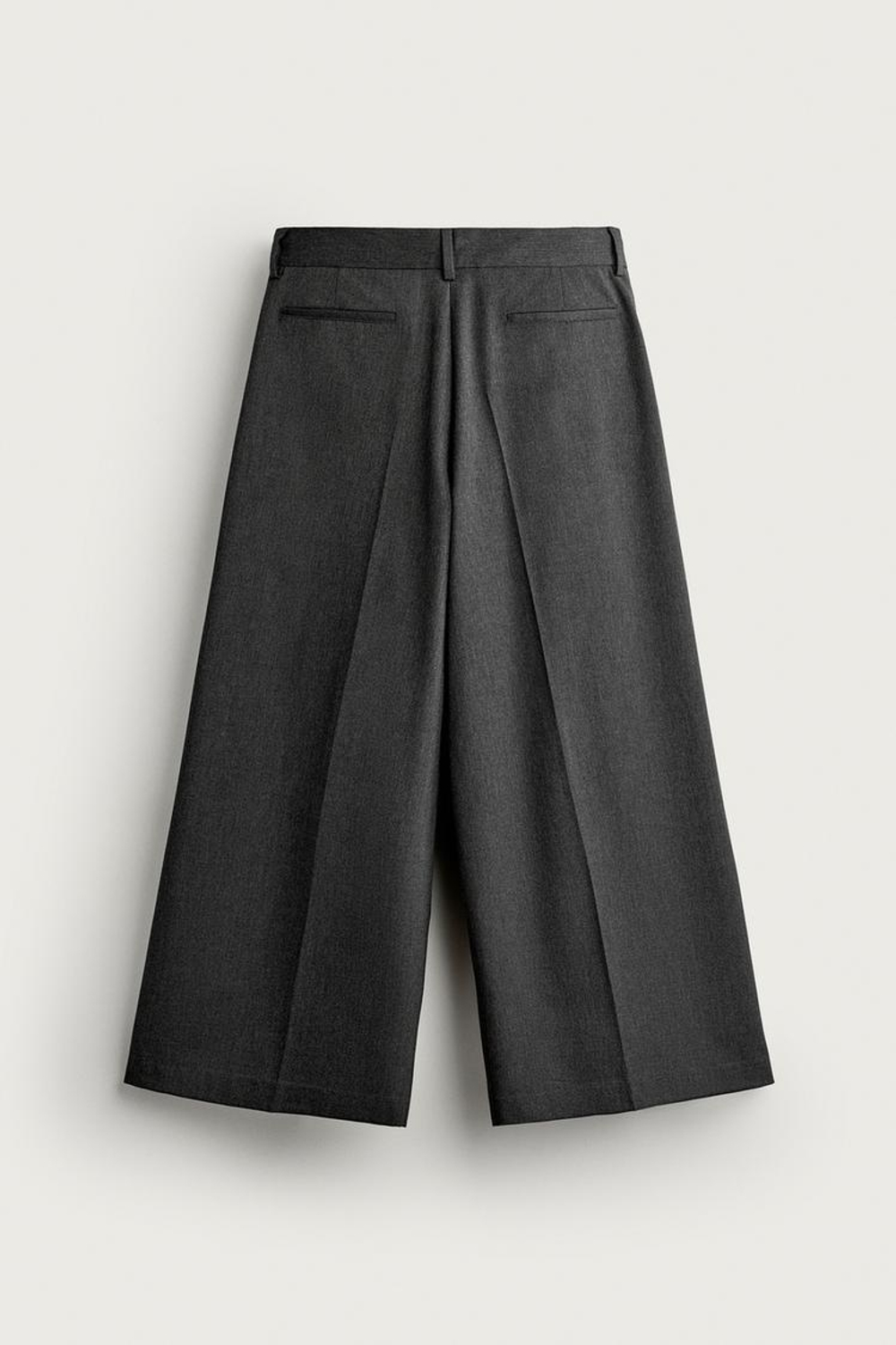 ZARA БРЮКИ WIDE FIT СО СКЛАДКАМИ, АНТРАЦИТОВО-СЕРЫЙ