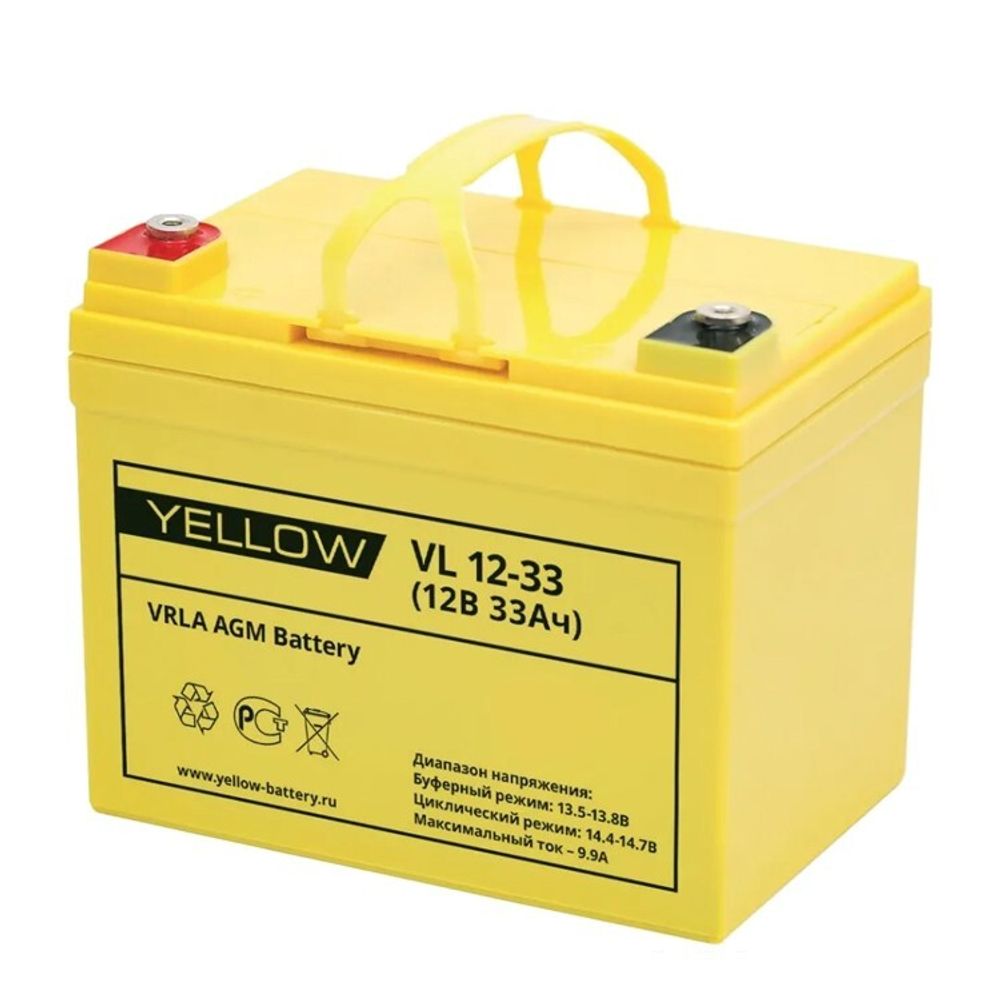 Аккумулятор YELLOW VL 12-33 - AGM ( 12В / 33Ач )
