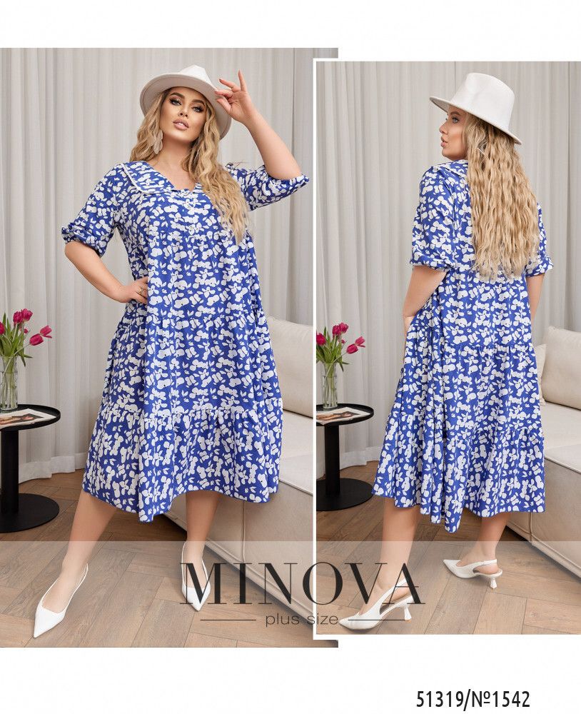 Платье 1542-синий Minova Платье 1542-синий Minova