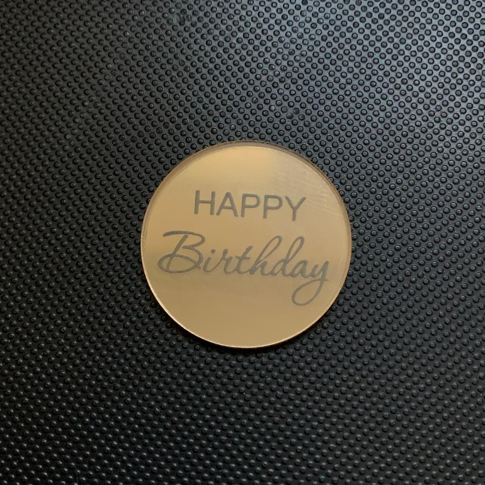 Бирка / Happy Bithday / акрил зеркальный золото