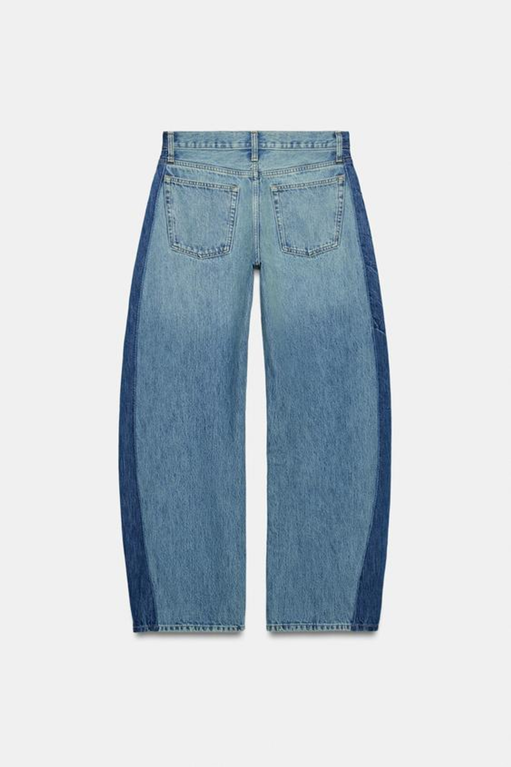ZARA ДЖИНСЫ ZW COLLECTION BARREL СО СРЕДНЕЙ ПОСАДКОЙ И ПЭЧВОРКОМ, СИНИЙ