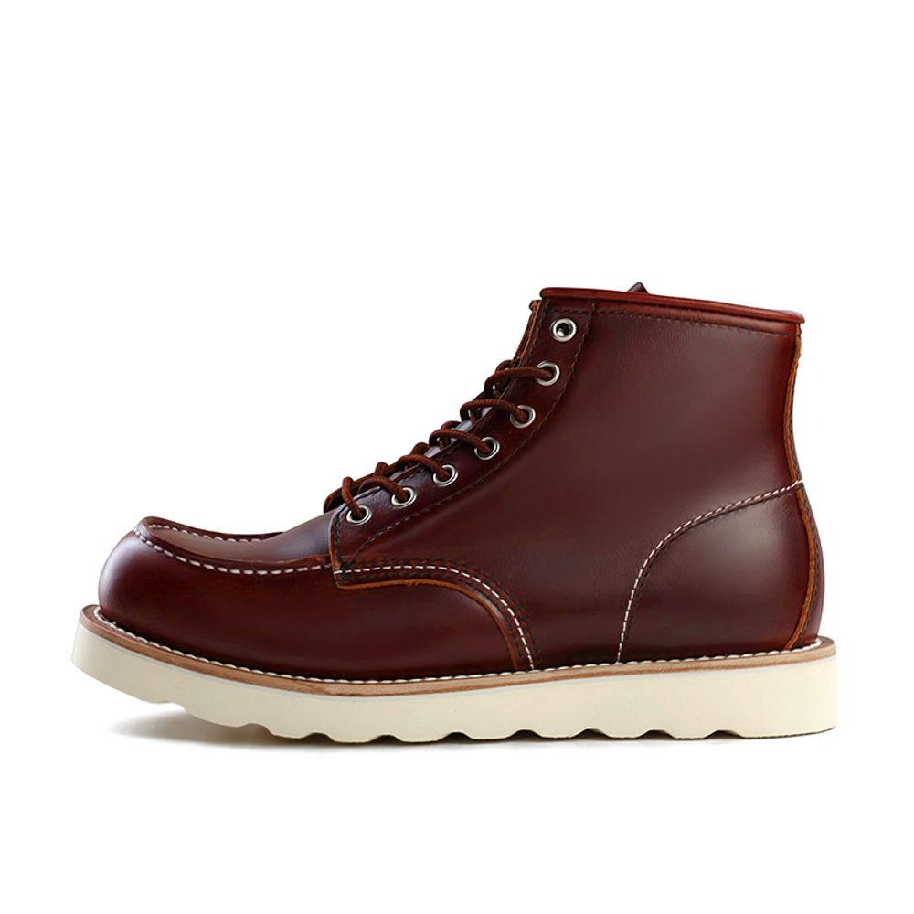 ROCKEY BAND Classic 875 Work Boots Top Grain Cow Leather Combat Boots Women"s Burgundy Upgraded Premium Edition