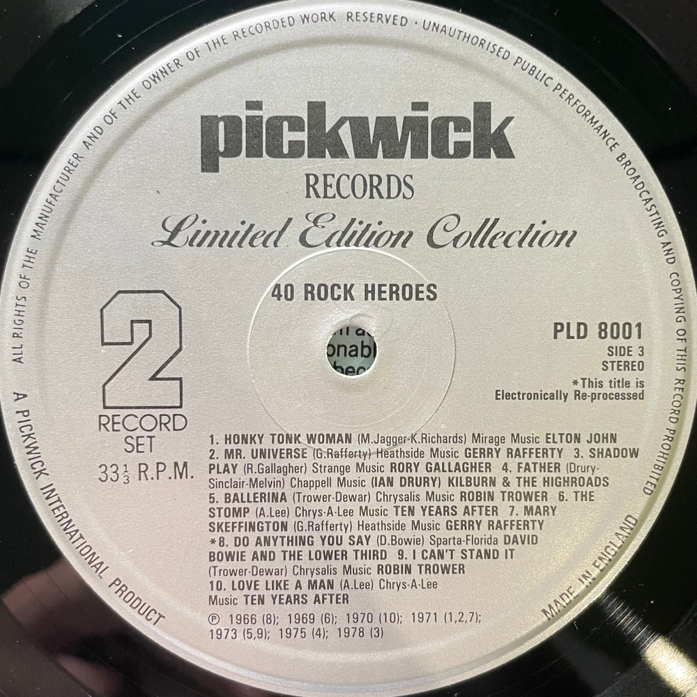 Сборник Rock Heroes 2LP (Англия 1979г.)