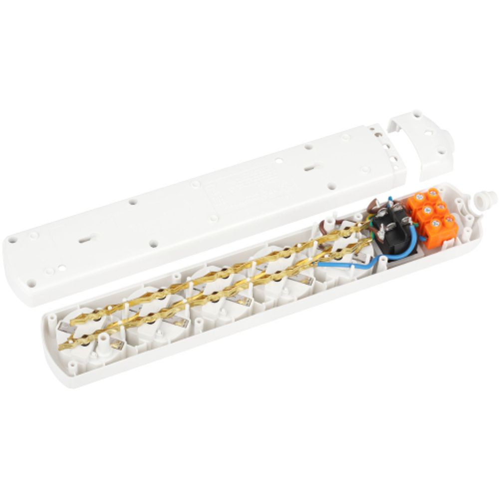 Колодка ЭРА K-5es 5 розеток с зазeмлением с выключателем белая | Электротовары