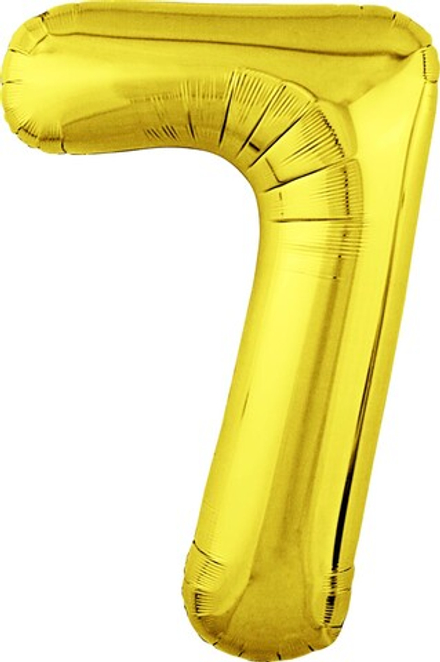Шар (40""/102 см) Цифра, 7 Slim, Золото, 1 шт. в упак. в77