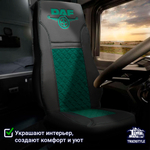 Чехлы DAF XF-106 (экокожа, черный, зеленая вставка)