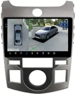 Магнитола для KIA Cerato 2 Koup 2008-2013 (купе) - FarCar BX9-360-7093CP монитор 9.5" 2K QLED на Android 13, Быстрая, CarPlay, 4G SIM-слот, 4 камеры в комплекте