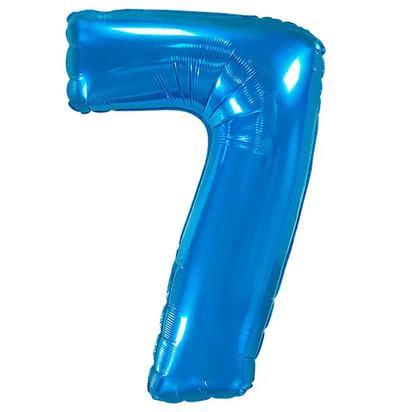 Шар фольга Цифра 7 Blue Синий 102 см с гелием