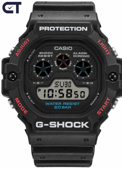Casio DW-5900U-1DR мужские часы — классические G-SHOCK с тройным графическим дисплеем