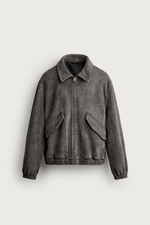 КУРТКА С ЭФФЕКТОМ ПОТЕРТОСТИ И ПОД ЗАМШУ — ZARA