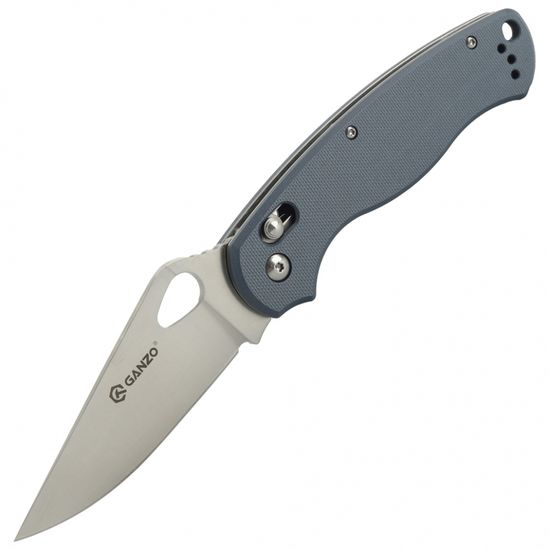 Складной нож Ganzo G729 серый, G729-GY c клинком из стали 440C, рукоять G10