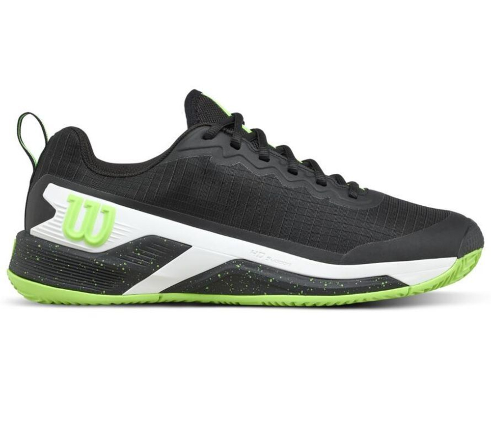 Мужские кроссовки теннисные Wilson Rush Pro 4.5 Clay TP - black/green/white