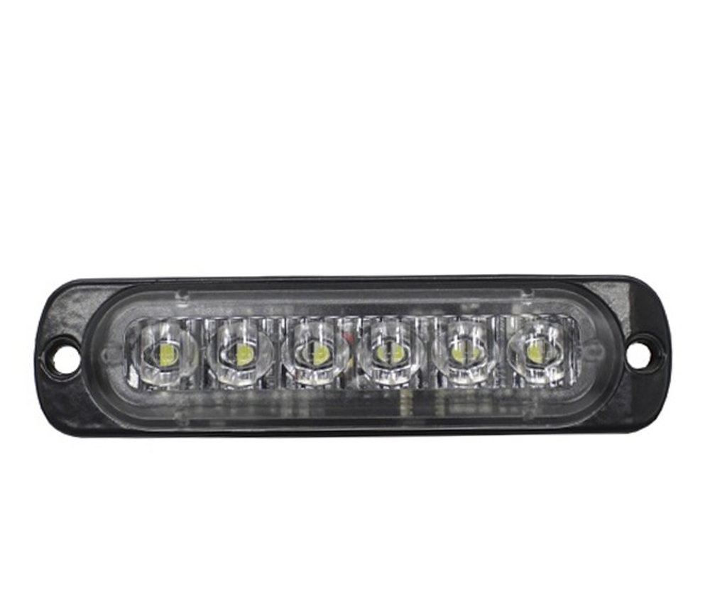 Указатель габаритов прямоуг -  Белый 6LED многорежимный NTS(MF-6LED-FLASH-WHITE T6W