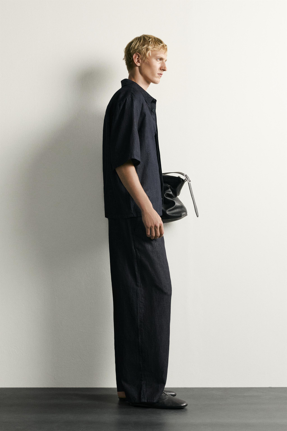 ДЖИНСОВАЯ РУБАШКА BOXY FIT ИЗ ХЛОПКА И ЛЬНА — ZARA