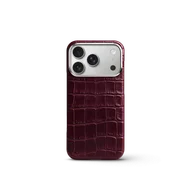 Чехол для iPhone 18 - Натуральная кожа аллигатора - Burgundy