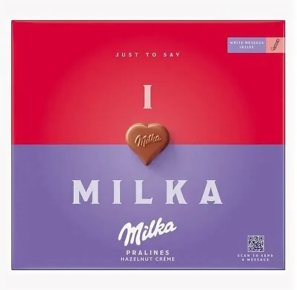 MILKA шок конфеты 110гр With Love Hazelnut Cream (С любовью Ореховый крем) (10)