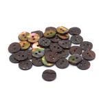 Пуговицы 2 прокола 20L=12.5 мм, ракушка (C-Coffee (кофейный)), CN-S003A, 36 шт