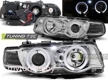 Передние фары angel eyes chrome XENON для BMW 7 E38