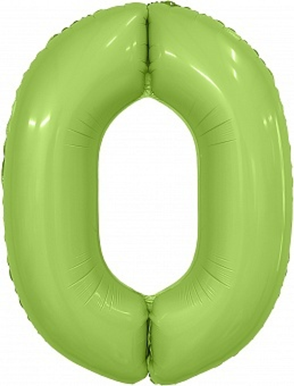 Шар (40''/102 см) Цифра, 0 Slim, Мистик, Фисташка, Сатин, 1 шт. в уп.
