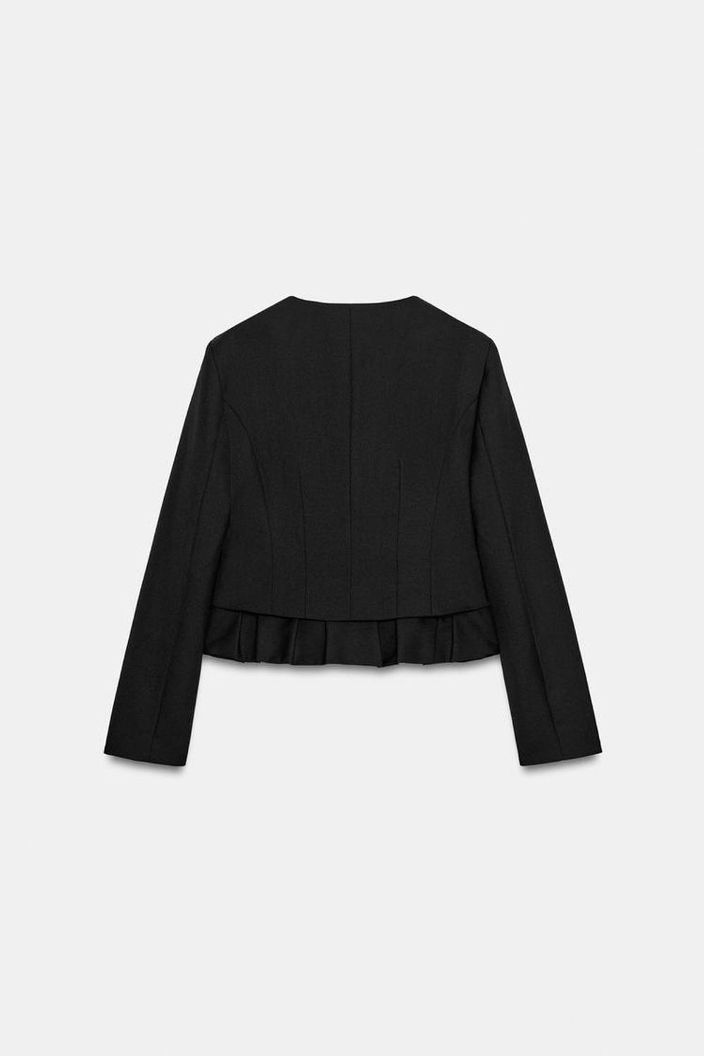 ZARA КОРОТКАЯ ШЕРСТЯНАЯ КУРТКА — ZW COLLECTION, ЧЕРНЫЙ