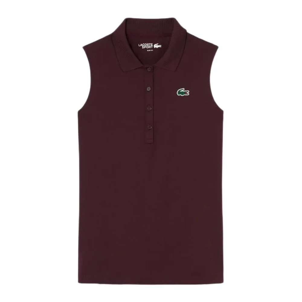Женское теннисное поло Lacoste Ultra-Dry Anti-UV Golf - dark burgundy