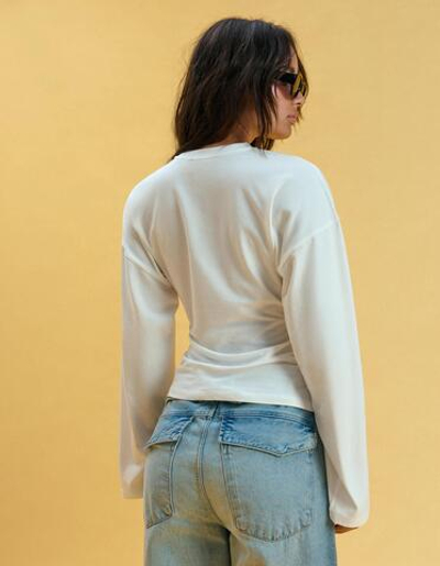 Женский лонгслив со сборками - BERSHKA