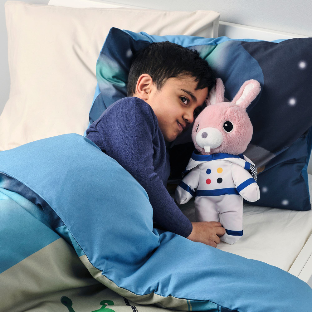 Мягкая игрушка IKEA AFTONSPARV (АФТОНСПАРВ), Заяц космонавт, 28 см